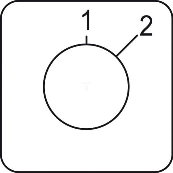 Etykieta łącznika krzywkowego 1 do 2, 45x45mm KZ18415