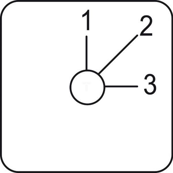 Etykieta łącznika krzywkowego 1 do 3, 45x45mm KZ18416L