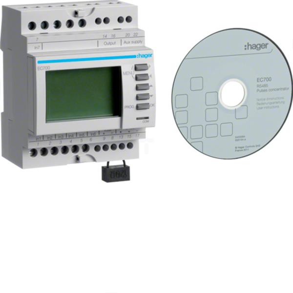 Miernik impulsów 7 kanałów wyjście RS485/MODBUS EC700