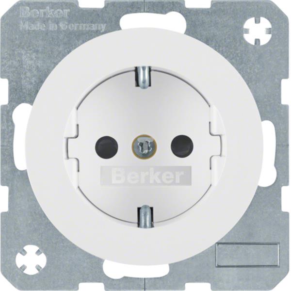 Berker R.1/R.3 Gniazdo pojedyncze z/u 16A SCHUKO białe 47232089