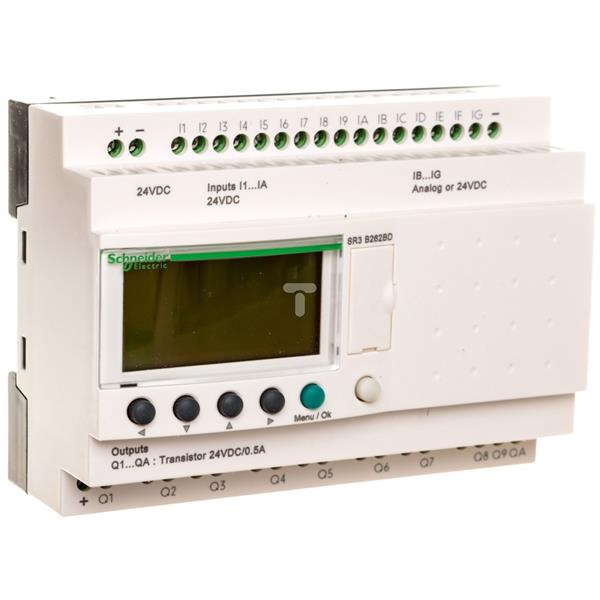 Sterownik programowalny 16wej 10wyj 24V DC RTC/LCD Zelio SR3B262BD