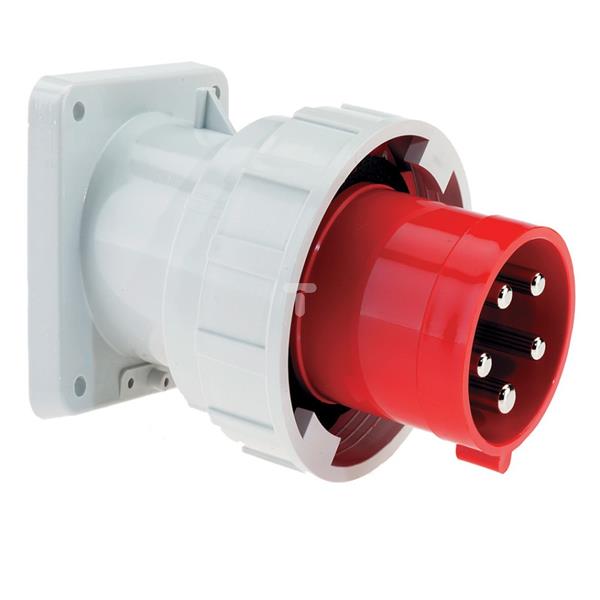 Wtyczka odbiornikowa maszynowa TE 4P 63A 400V czerwona IP67 27001
