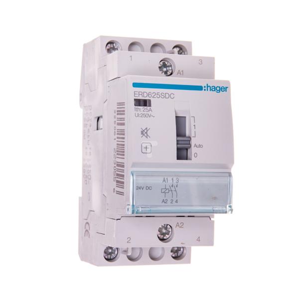 Stycznik modułowy cichy ze sterowaniem ręcznym 25A 2Z 4V AC/DC ERD625SDC