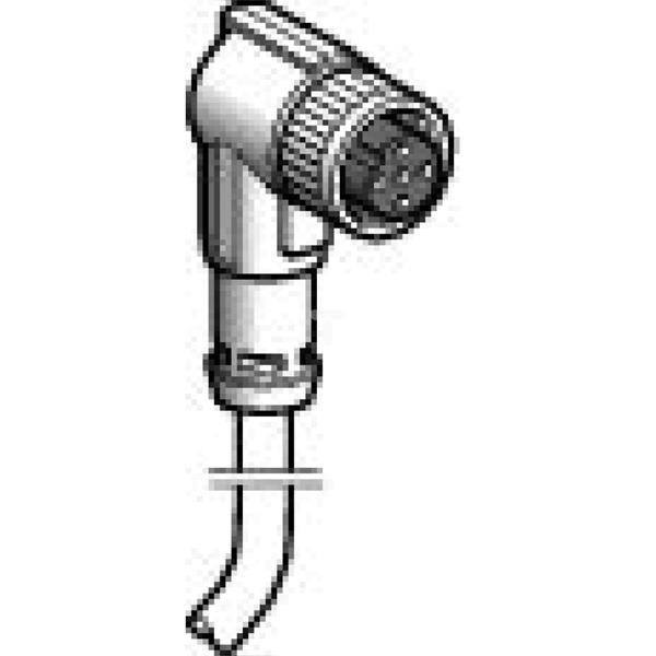 Konektory okablowane XZ, żeńskie kątowe, M12, 3 pin., przew. PUR 10m XZCP2540L10