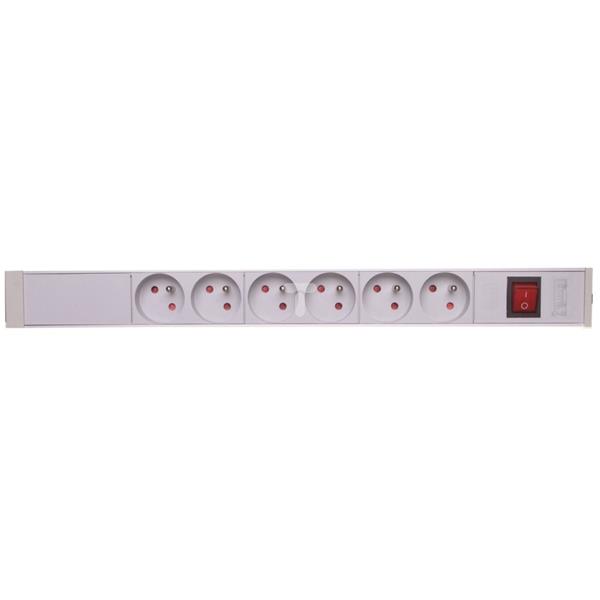 Listwa zasilająca do szaf rack 19cali, 1U, 6 gniazd, 1,8m, wyłącznik A-19-STRIP-1-IMP