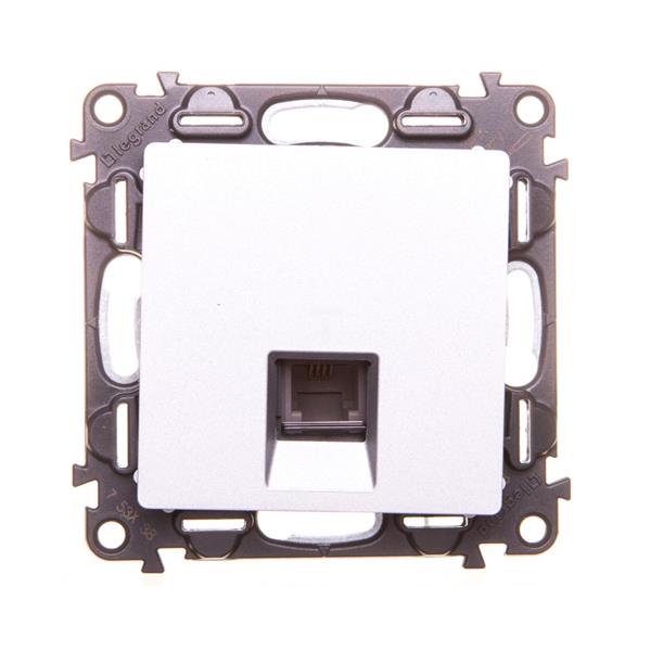 VALENA LIFE Gniazdo telefoniczne pojedyncze RJ11 aluminium 753338