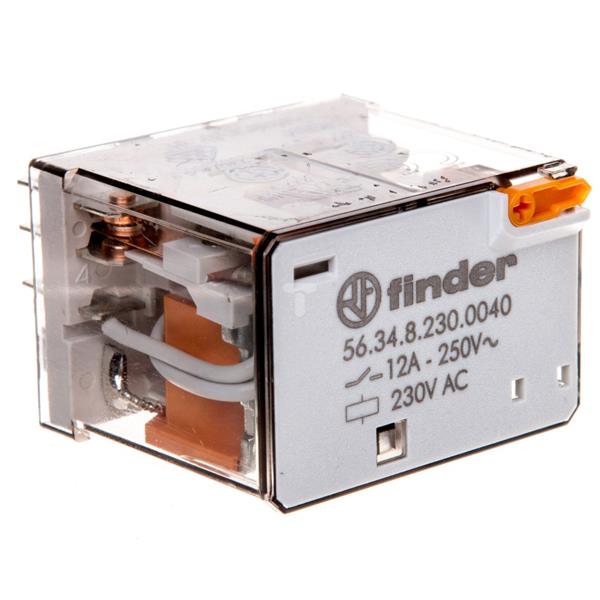 Przekaźnik 4P 12A 230V AC przycisk testujący, mechaniczny wskaźnik zadziałania 56.34.8.230.0040