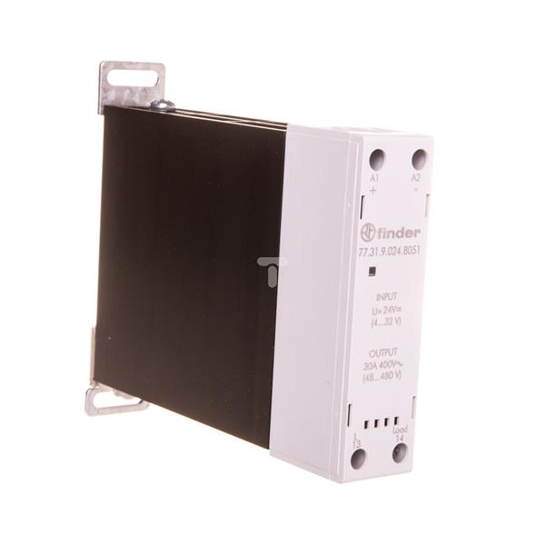 Modułowy przekaźnik SSR na szynę DIN 1Z 30A 60-440V AC, załączanie natychmiastowe, sterowanie 24V DC  77.31.9.024.8051