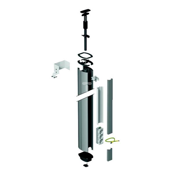Optiline 45 Słupek instalacyjny jednostronny 3500...3900mm anodyzowany ISM20104