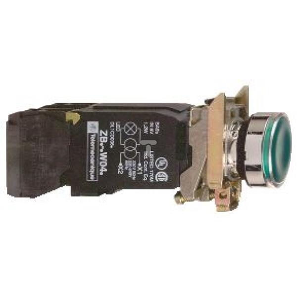 Przycisk sterowniczy podświetlany ziel. kryty O 22 z sam. powr., 110...120V, 1NO+1NC XB4BW3335