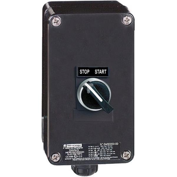 Kaseta sterownicza, XAW-G, plast., 1 NO, czarny, Start-Stop XAWG130EX