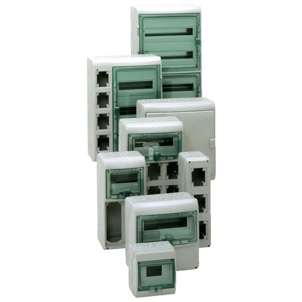 Obudowa natynkowa mini Kaedra, IP 65, 1x6modułów, drzwi przeźroczyste 13977