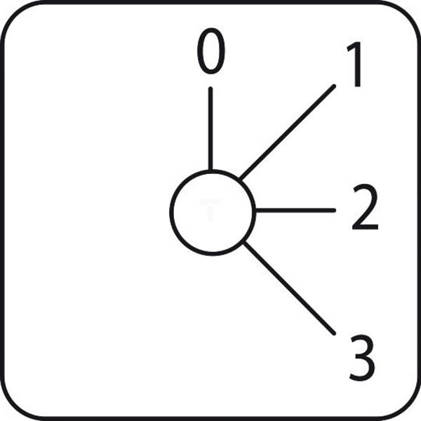 Etykieta Łącznika krzywkowego 0 do 3, 45x45mm KZ18043L