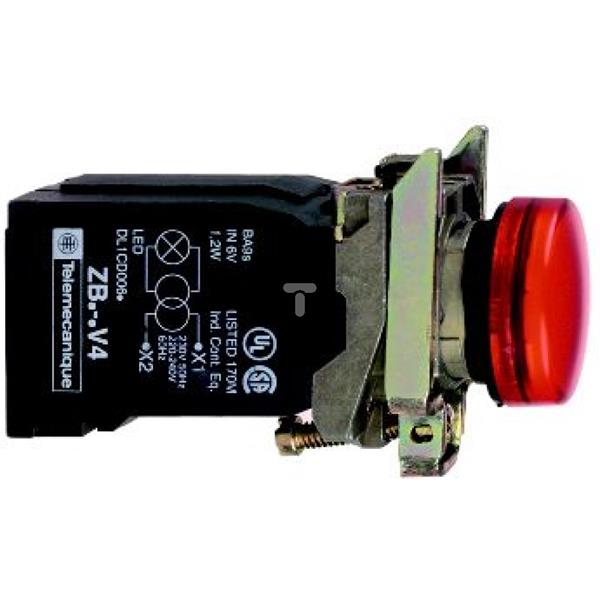 Wskaźnik św. czerw. O22 zwykła soczewka z żarówką BA9s 220...240V XB4BV44