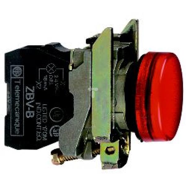 Wskaźnik św. czerw. O22 zwykła soczewka zinteg. LED 110...120V XB4BVG4