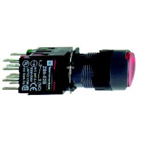 Przycisk kompletny czerw. kryty podśw. O16 z blokadą 1NO+1NC 12...24V XB6AF4B5B