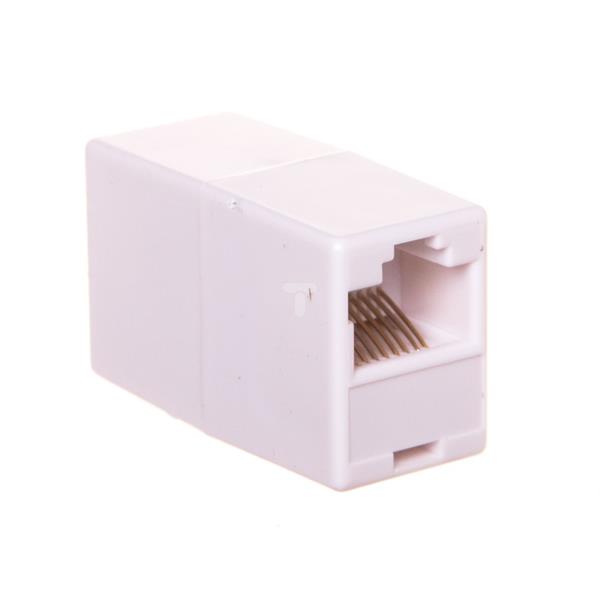 Adapter / przelotka RJ45/RJ45 kat. 5e biały (AT-A 8/8)