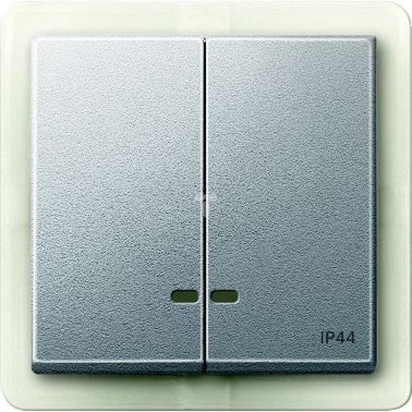 Klawisz podwójny z okienkiem sygnalizacyjnym, IP44, aluminium, system M MTN3424-0460
