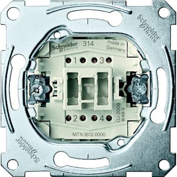 Mechanizm łącznika pojedynczego 2-bieg., p/t, 16AX, AC 250 V, b.śrub. MTN3612-0000