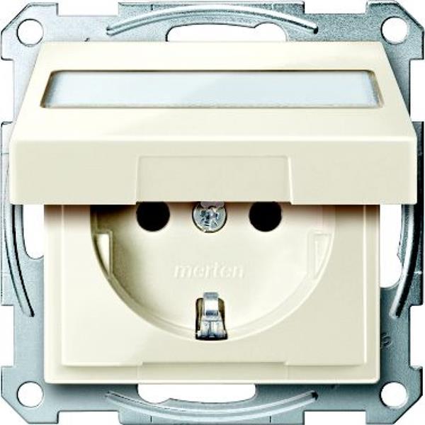 Gniazdo wtykowe SCHUKO z klapką, p.opis. przesł., b.śrub., B, P, Sys M MTN2312-0344