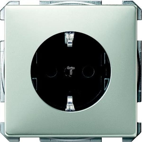 Gniazdo wtykowe SCHUKO, z przesłoną, zaciski śrub., stal, Artec/Antique MTN2400-4146