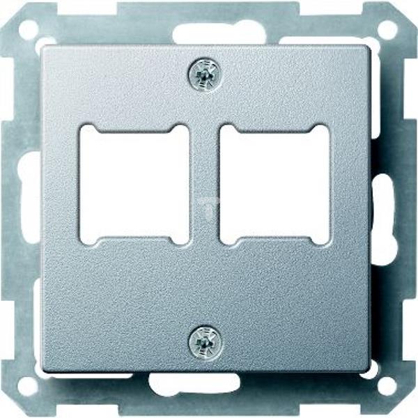 Płytka centralna mechanizmu gniazda RJ11/RJ45, podwójna, aluminium, system M MTN291260