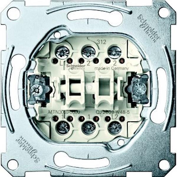 Mechanizm przycisku podwójnego schodowego 1-bieg., p/t, 10A, AC 250 V, zaciski śrub. MTN3059-0000