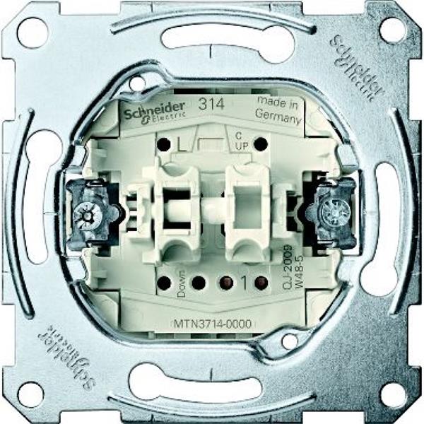 Mechanizm łącznika żaluzjowego 1-bieg., dodatk. styk, 10A, AC 250 V, b.śrub. MTN3714-0000