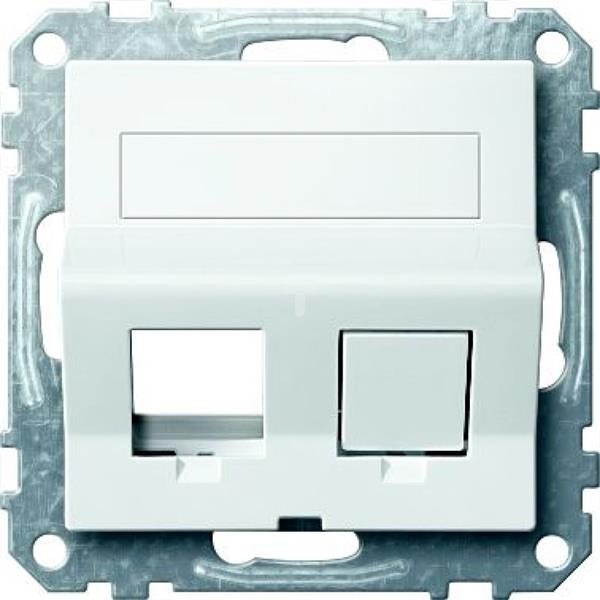 Nachylone wyjście podwójne p.opis. i osłoną p/kurz. do gn. RJ45, B.P, P, Sys M MTN4568-0319