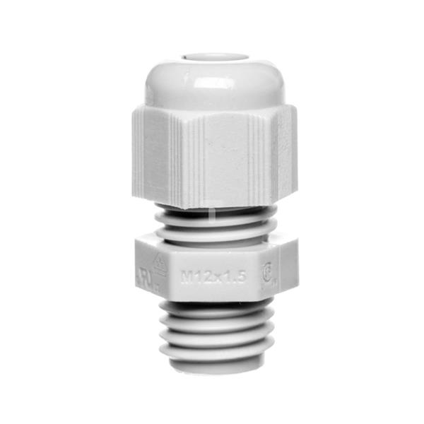 Dławnica kablowa poliamidowa M12 IP68 HELUTOP HT-M12 jasnoszara 93908