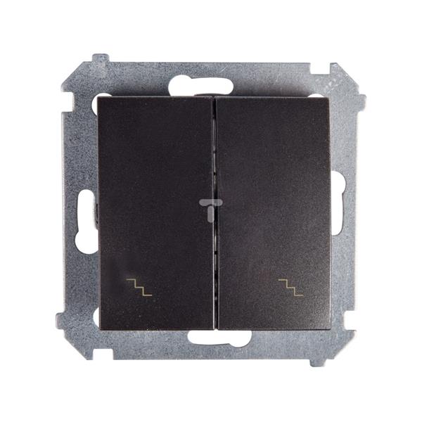 Simon 54 Łącznik schodowy podwójny z podświetleniem antracyt DW6/2L.01/48 WMDL-0612xx-048