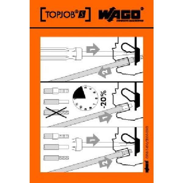 Naklejka z instrukcją obsługi dla złączek serie 2001/ 2002/ 2004/ 2006/ 2010/ 2016 TOPJOBS 210-400/2000-001