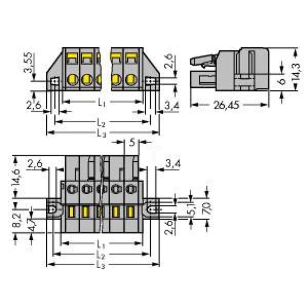Gniazdo MCS-MIDI Classic 8-biegunowe szare raster 5mm 231-108/031-000