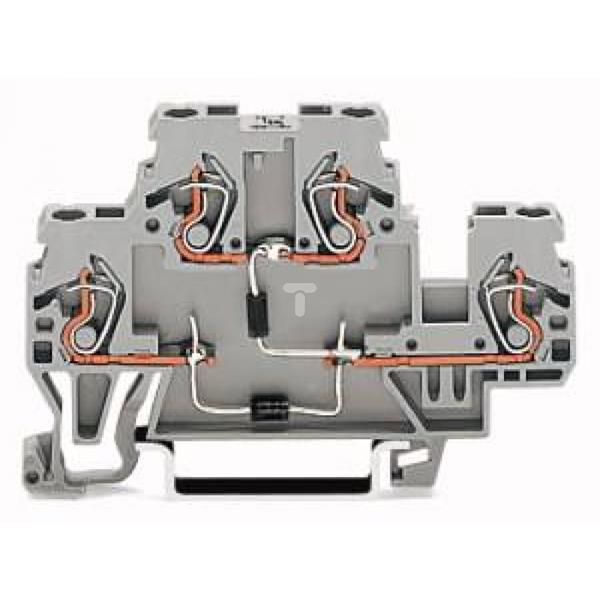 Dwupiętrowa złączka diodowa 2,5mm2 szara 870-541/281-491