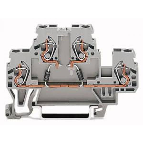Dwupiętrowa złączka diodowa 2,5mm2 szara 870-542/281-487