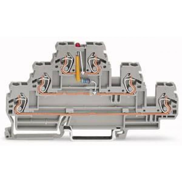 Złączka trzypiętrowa diodowa 2,5mm2 szara 870-593/281-413