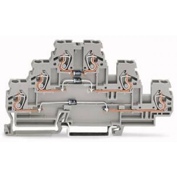 Złączka trzypiętrowa diodowa 2,5mm2 szara 870-596/281-674