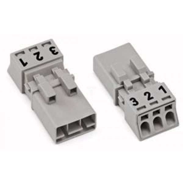 Wtyk 3-torowy szary WINSTA MINI 890-253
