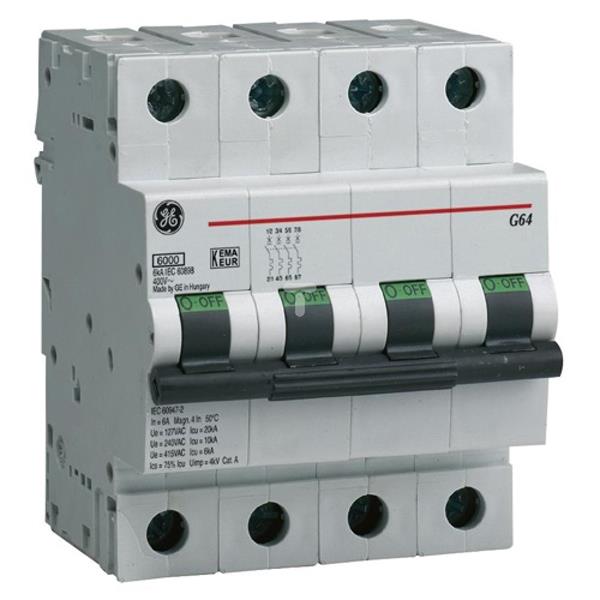 Wyłącznik nadprądowy 4P C 63A 6kA AC G64C63 674675