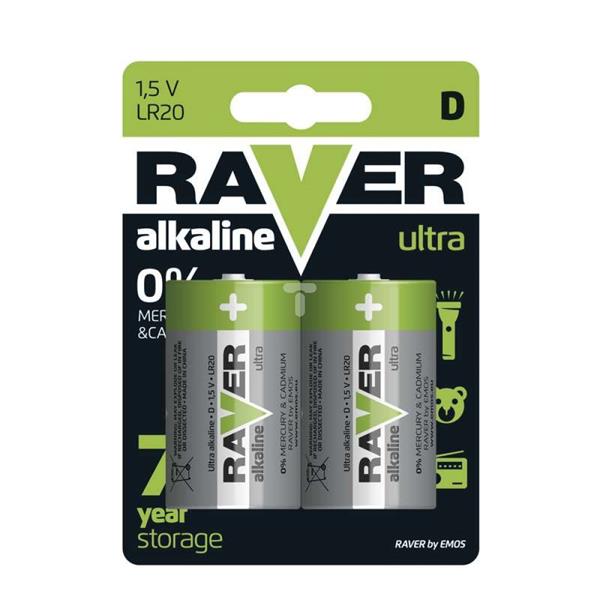 Bateria alkaliczna RAVER ULTRA D LR20 /blister 2szt./ B7941