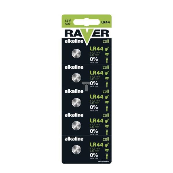 Bateria alkaliczna RAVER LR44 /blister 5szt./ B7970