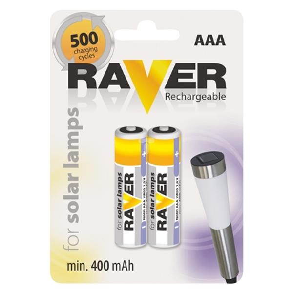 Akumulator Ni-MH LR03 / AAA 400mAh RAVER SOLAR /blister 2szt/ B7414