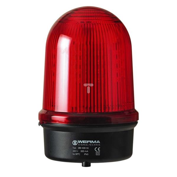 Sygnalizator ostrzegawczy czerwony 24V DC LED obrotowy IP65 280.120.55