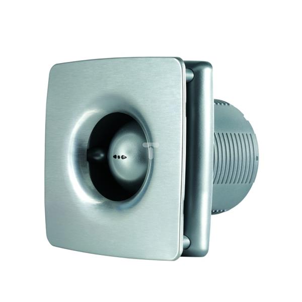 Wentylator osiowy fi 100 230V 18W 95m3/h 34dB 50Hz z timerem szczotkowane aluminium 100RAT