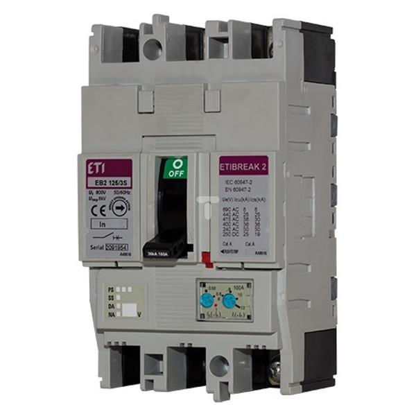 Wyłącznik mocy 3P 125A 36kA /wyzwalacz termo-magnetyczny/ EB2 125/3S 004671046