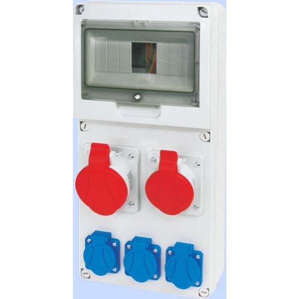 Rozdzielnica budowlana 8 modułów 1x16A 5P 400V, 1x32A 5P 400V, 3x16A 2P+Z RSE-03 IP54 942081