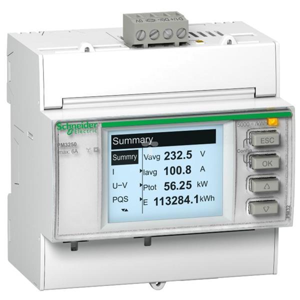 Miernik parametrów sieci z Modbus RS485 2we/2wy cyfrowe na szynę DIN METSEPM3255