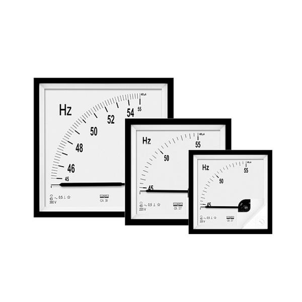 Częstościomierz analogowy tablicowy 45-55Hz 72x72mm IP50 230V K=90 CA37 140000