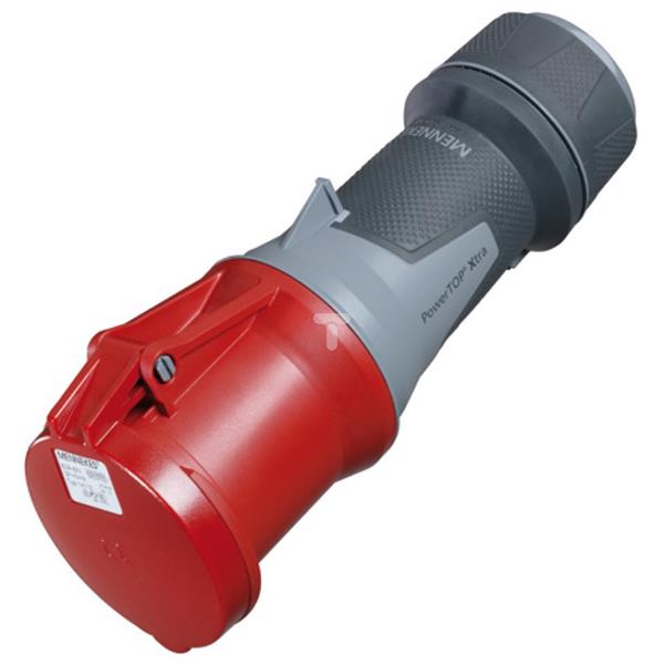 Gniazdo przenośne PowerTOP Xtra 63A 4P 6h 400V czerwone IP44 14106 MEN14106