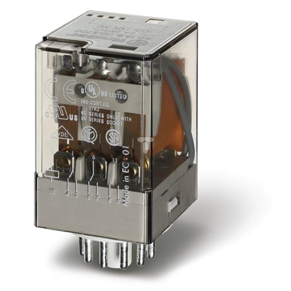 Przekaźnik przemysłowy 3P 10A 110V AC przycisk testujący mechaniczny wskaźnik zadziałania 60.13.8.110.0040